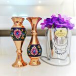 گلدان مس و پرداز ارتفاع 16