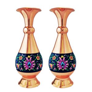 گلدان مس و پرداز ارتفاع 16 بسته دو عددی