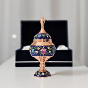 شکلات خوری نگارستان نیلی مدل مس و پرداز ارتفاع 20 به همراه جعبه فانتزی