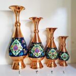 گلدان مسی ارتفاع 30 طرح پرداز
