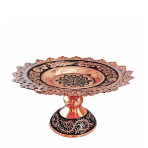 شیرینی خوری مسی مدل الماس تراش سایز 22