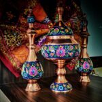 ست تنگ و شکلات خوری مسی و پرداز طرح ترنج