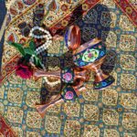 ست 3 تکه گلدان و شکلات خوری مس و پرداز کد 1623