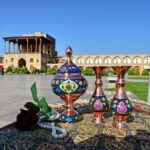 ست 3 تکه گلدان و شکلات خوری مس و پرداز کد 1623