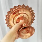 شیرینی خوری مسی مدل الماس تراش سایز 22