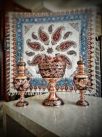 آجیل خوری مسی مدل الماس تراش ارتفاع 30