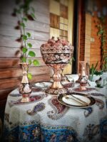 آجیل خوری مسی مدل الماس تراش ارتفاع 30