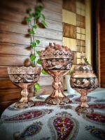 آجیل خوری مسی مدل الماس تراش ارتفاع 30