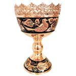 آجیل خوری مسی مدل الماس تراش ارتفاع 30