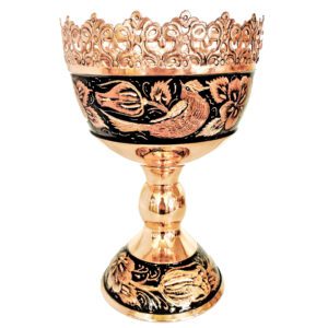 آجیل خوری مسی مدل الماس تراش ارتفاع 30