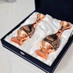 گلدان الماس تراش ارتفاع 20 مجموعه دو عددی به همراه جعبه فانتزی