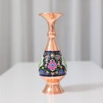 گلدان مس و پرداز ارتفاع 20 به همراه جعبه فانتزی