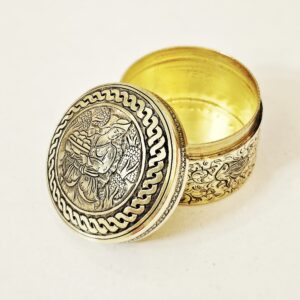 جعبه جواهرات نگارستان نیلی مدل قلمزنی برنجی سایز 1-3