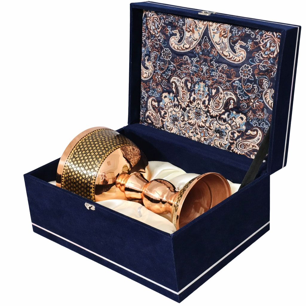 سنگاب خاتم کاری مسی ارتفاع29