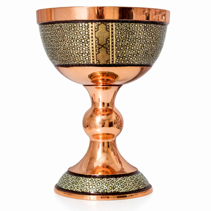 سنگاب خاتم کاری مسی ارتفاع29