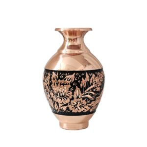 گلدان نگارستان نیلی مدل الماس تراش خمره ای ارتفاع 15